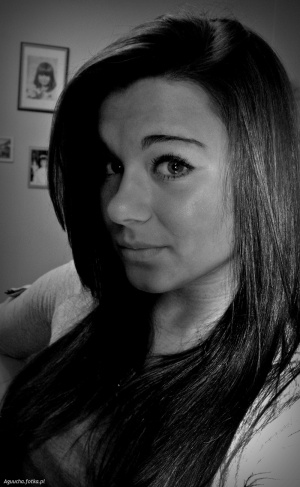 hair, smile, monochrome