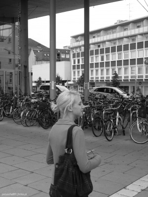 monochrome, vehicle, bicycle, wheel, road, infrastructure