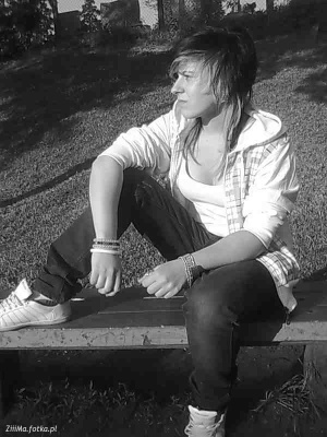 sitting, monochrome