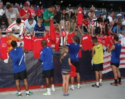 Trening przed pierwszym meczem w USA
