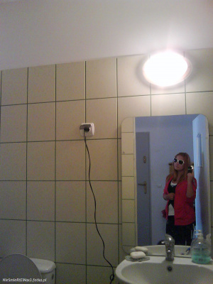 standing, room, wall
