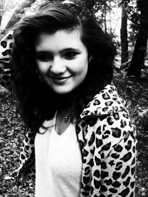 hair, smile, monochrome
