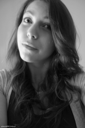 hair, smile, monochrome