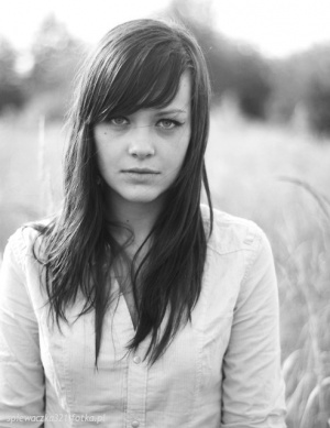 hair, smile, monochrome