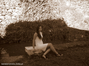 sitting, monochrome, dress