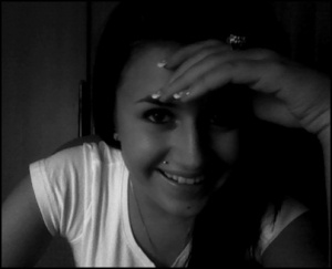 mouth, hand, smile, monochrome
