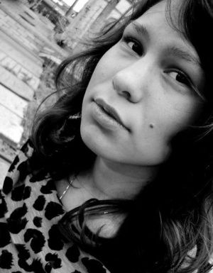 skin, smile, monochrome