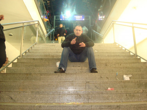 sitting, stairs