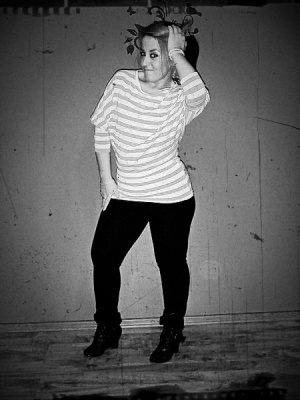 standing, monochrome