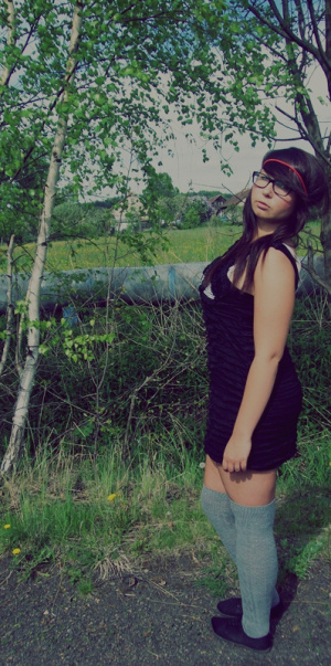 hair, dress, forest