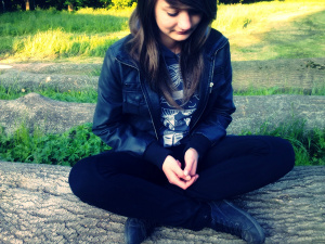 hair, hand, jacket, jeans, smile, cool, sitting, person