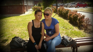fun, jeans, smile, sitting, leisure, vacation