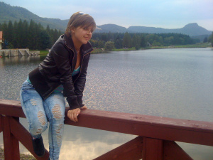 jeans, denim, sitting, leisure, lake