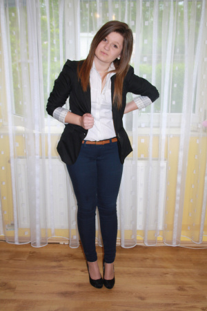 jacket, outerwear, jeans, denim, standing, blazer