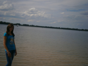 fun, jeans, sky, vacation, standing, lake