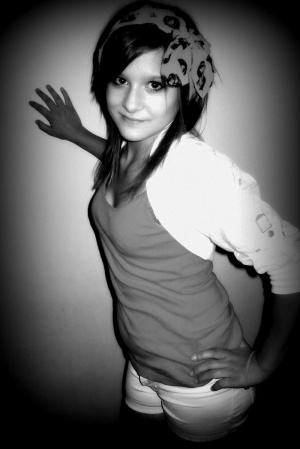 hand, smile, monochrome