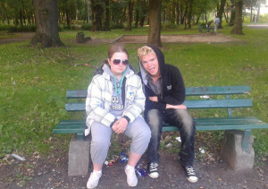 fun, jeans, smile, sitting, leisure, vacation, bench