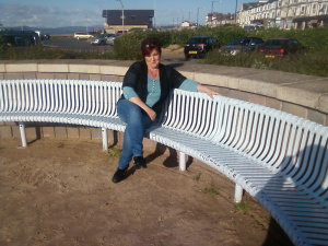 jeans, bench