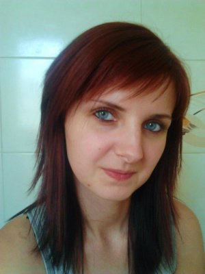skin, smile, bangs