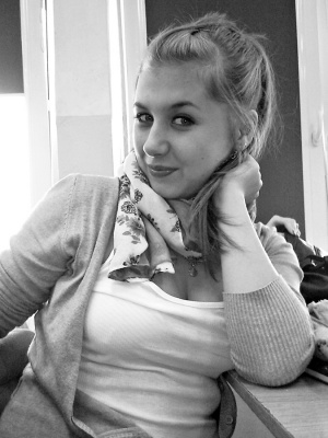 smile, sitting, monochrome