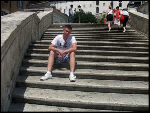 sitting, leisure, stairs