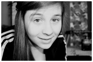 eyelash, selfie, smile, monochrome