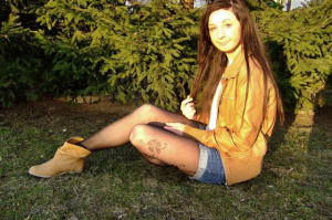 hair, sitting