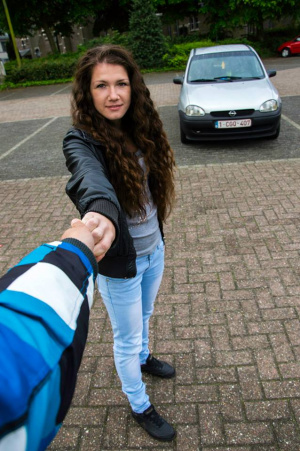 jacket, jeans, denim, vehicle, car