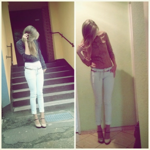 outerwear, jeans, standing, room