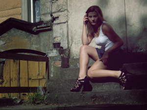 cool, sitting, model