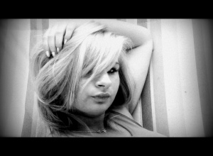 hair, hand, monochrome