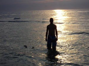 fun, sky, vacation, standing, beach, sunset