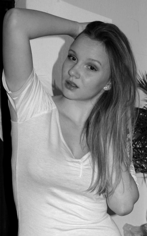 hair, smile, monochrome, model