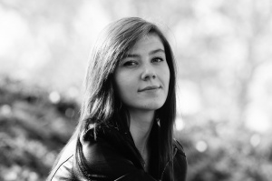 hair, smile, monochrome, model