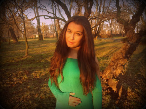 hair, smile, forest, branch