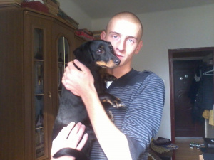 hand, dog