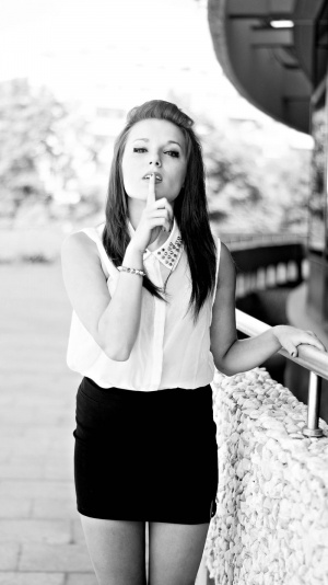monochrome, model, dress