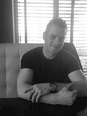 hand, cool, sitting, muscle, monochrome