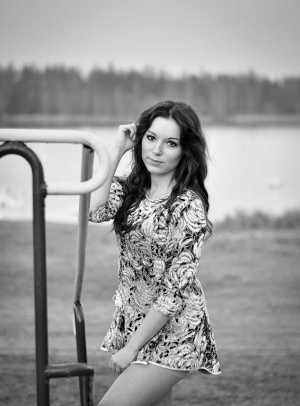 sitting, monochrome, person, model, dress