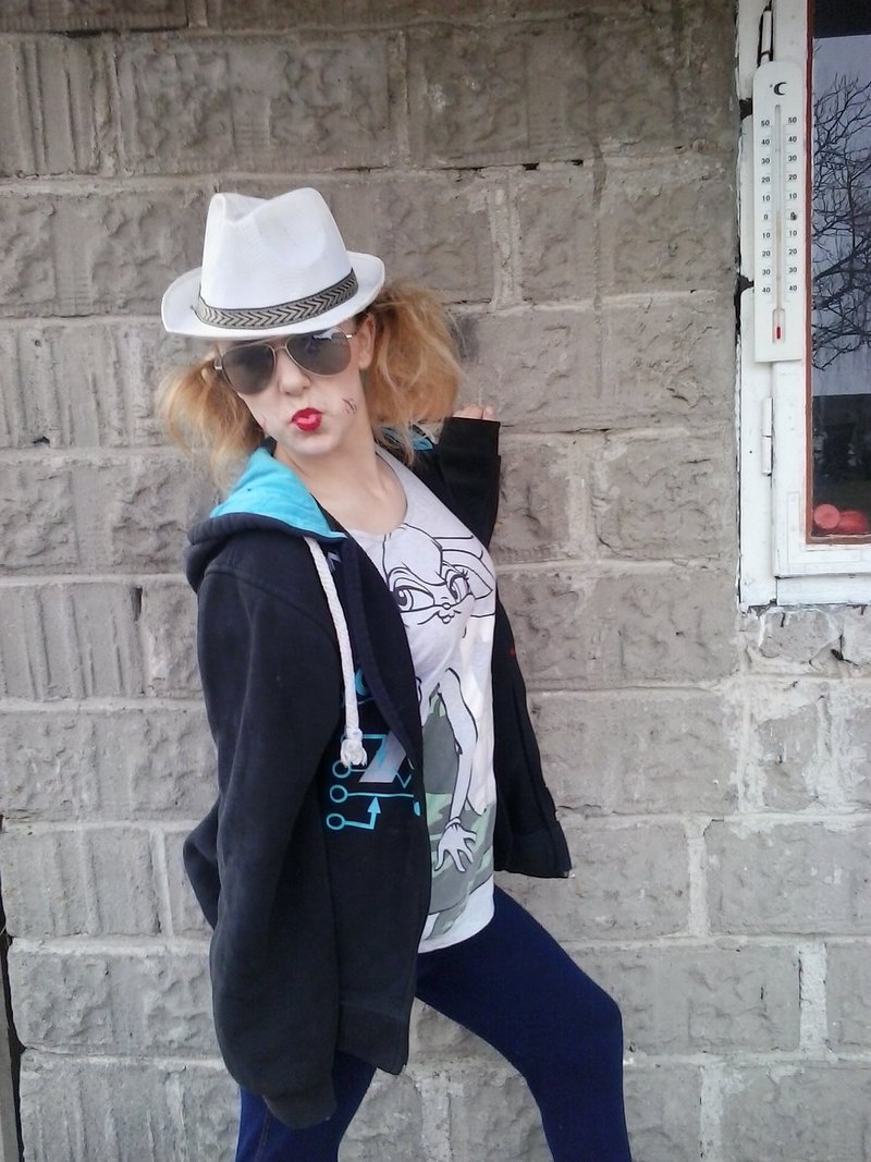 jacket, outerwear, jeans, hat