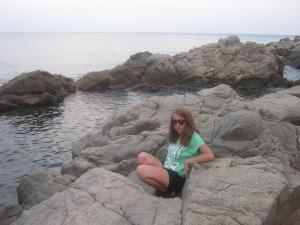 fun, sitting, leisure, vacation, event, beach, rock
