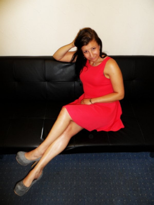 sitting, dress