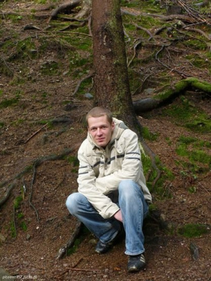 sitting, forest