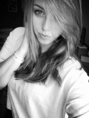 hair, hand, selfie, smile, monochrome