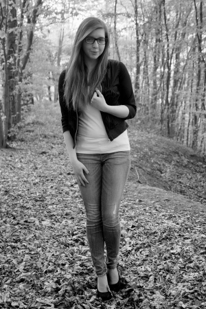 jeans, denim, smile, standing, monochrome, model, forest