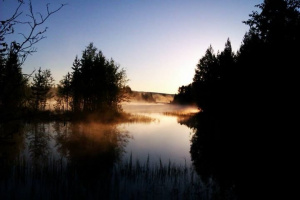 sky, forest, lake, sunset, river