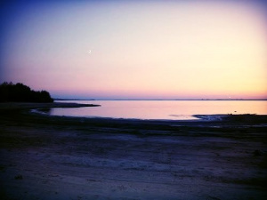 sky, beach, lake, sunset
