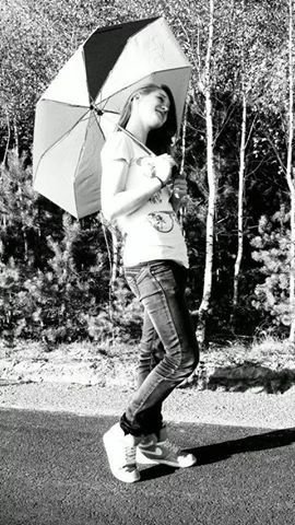 jeans, standing, monochrome, umbrella