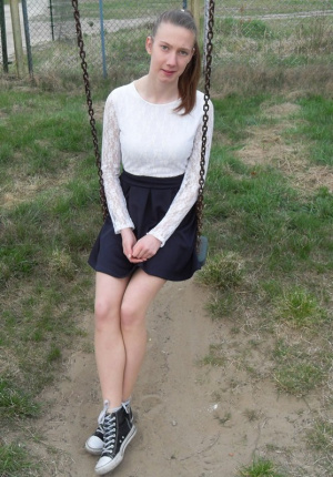 outerwear, dress, shoe, swing