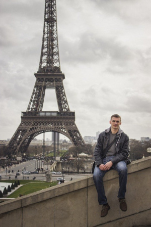 jacket, jeans, sitting, tower
